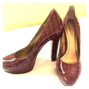 BCBG Red Crocodile platform heels